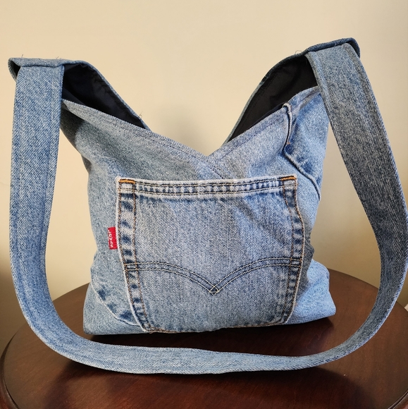 Hand Crafted Handbags - Denim Hobo Bag